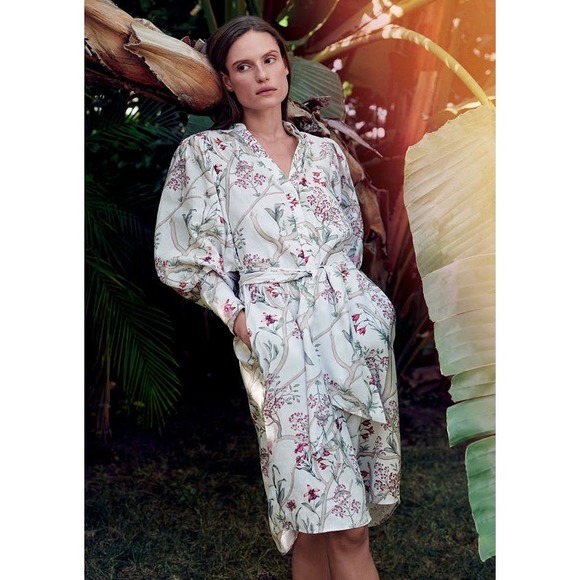 Johanna ortiz Dresses & Skirts - Johanna Ortiz floral tropical linen midi dress sz XS